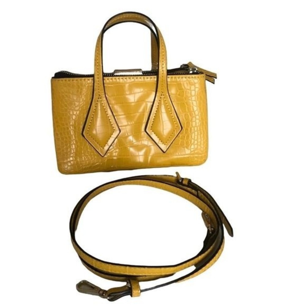 ZARA Bag Mini Shoulder/Hand Straps Yellow & Black Size 8”L x 3”W x 5”D - Picture 2 of 10